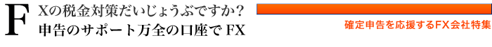 FXの税金対策だいじょうぶですか？申告のサポート万全の口座でFX